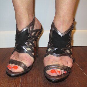 NIB BRIAN ATWOOD Anthracite High Heel Sandals
